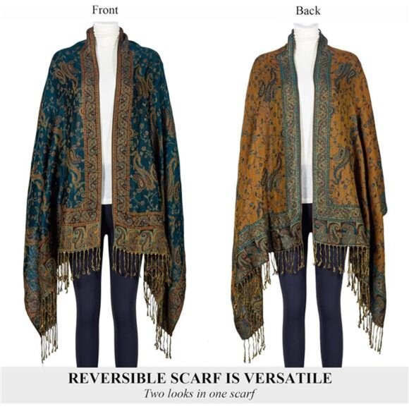 Shawls Wraps Rave Scarf for Women Dark Teal - Picture 5 of 7